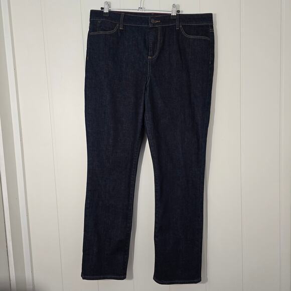 Talbots Vintage Straight Jeans Dark Wash NWOT Denim Size 16P/33 - Picture 1 of 6